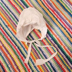 Vintage 1960s S&L Chiffon Lace Baby Bonnet